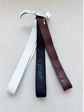 Anthropologie Daily Practice Silicon Headbands, Set of 3 Black, White, and Brown